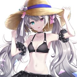 This is a pixiv picture whose title is 黒水着のニーゴミクさん.