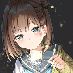 This is a pixiv picture whose title is ふたりだけの線香花火.