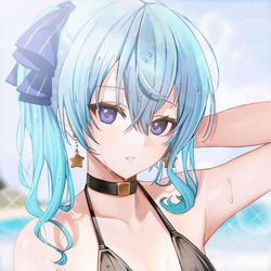 This is a pixiv picture whose title is 水着すいちゃん、可愛いー！！.