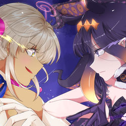 This is a pixiv picture whose title is Tsukumo Sana vs Ninomae Ina'nis.