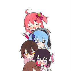 This is a pixiv picture whose title is 積み上げホロ0期生&えーちゃん！.