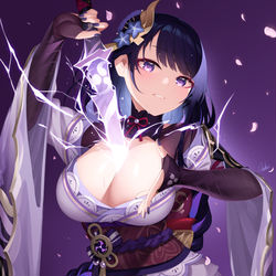 This is a pixiv picture whose title is 雷電将軍.