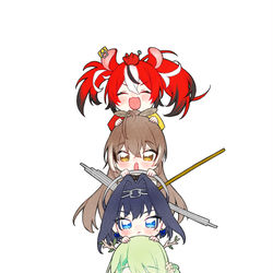 This is a pixiv picture whose title is 積み上げホロEN議会！.