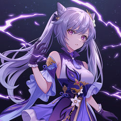 This is a pixiv picture whose title is 刻晴.