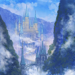 This is a pixiv picture whose title is 空谷の幻城.