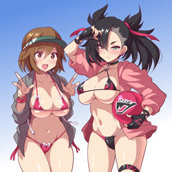 This is a pixiv picture whose title is 二人きり海に来たユウリとマリィ.