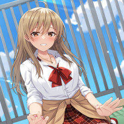 This is a pixiv picture whose title is 「私の膝、貸したげるよ」.