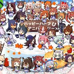 This is a pixiv picture whose title is ハッピーハーフアニバーサリー.
