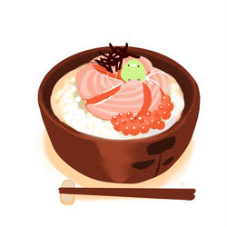This is a pixiv picture whose title is しゃけ茶漬け.