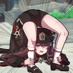 This is a pixiv picture whose title is Hu Tao Jack-O challenge.