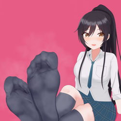 This is a pixiv picture whose title is 咲耶の靴下とおみ足.