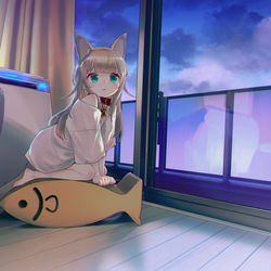 This is a pixiv picture whose title is きなこと朝焼け.