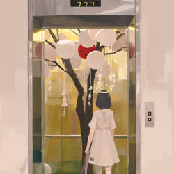 This is a pixiv picture whose title is 电梯.