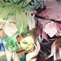 This is a pixiv picture whose title is Ceres Fauna vs Mori Calliope.