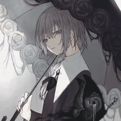This is a pixiv picture whose title is 黒い予感.