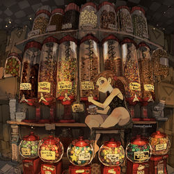 This is a pixiv picture whose title is ひとくちいかが.