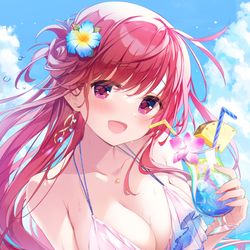 This is a pixiv picture whose title is のど乾いちゃったね🌺.