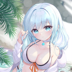 This is a pixiv picture whose title is 「やっぱり夏の日射しは苦手です...」.