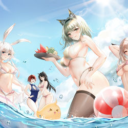 This is a pixiv picture whose title is 迟到的夏天.