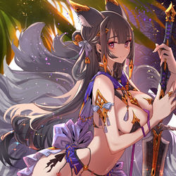 This is a pixiv picture whose title is 剣巫女.