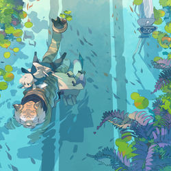 This is a pixiv picture whose title is およぎ道.