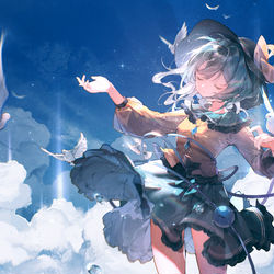 This is a pixiv picture whose title is 「聴いて」.