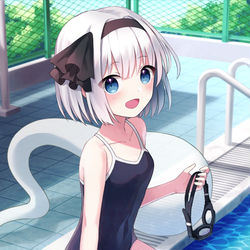 This is a pixiv picture whose title is スク水妖夢ちゃん.