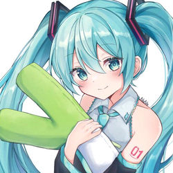 This is a pixiv picture whose title is ネギクッションみくさん.