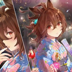 This is a pixiv picture whose title is アグネスタキオンと最後の納涼①.
