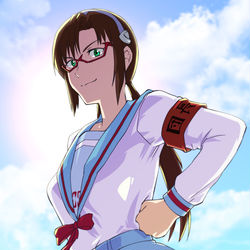 This is a pixiv picture whose title is 真希波マリの憂鬱.