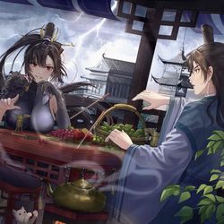 This is a pixiv picture whose title is 青梅煮酒论英雄.