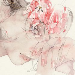 This is a pixiv picture whose title is 咲き初め（さきそめ）.