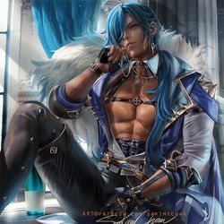 This is a pixiv picture whose title is Kaeya (原神) kaeya 凯亚.