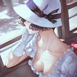 This is a pixiv picture whose title is 夏の視線.