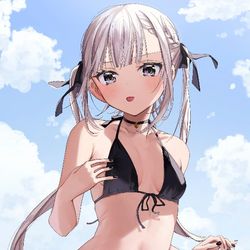 This is a pixiv picture whose title is 「どーせ大きい方が好きなんでしょ」.
