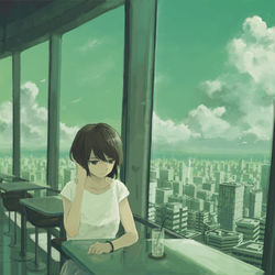 This is a pixiv picture whose title is 終夏.
