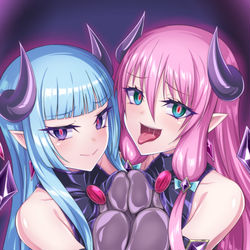 This is a pixiv picture whose title is 【skebリクエスト】オリジナルキャラクター悪堕ち.