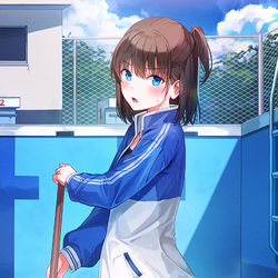 This is a pixiv picture whose title is 先輩！ボーっとしてないで手伝ってください！.