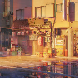 This is a pixiv picture whose title is 日本ストリート  日没.