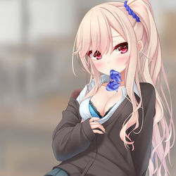 This is a pixiv picture whose title is ブラ見せてくれる彼女.