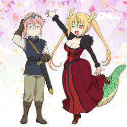 This is a pixiv picture whose title is 小林さんちのまおドラゴン.