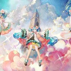 This is a pixiv picture whose title is 初音天地開闢神話.
