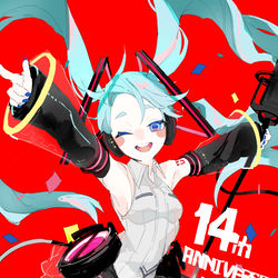 This is a pixiv picture whose title is ミク誕2021.