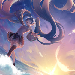 This is a pixiv picture whose title is 歌に形はないけれど.