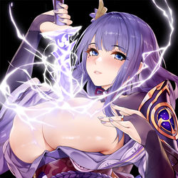 This is a pixiv picture whose title is 雷電将軍.