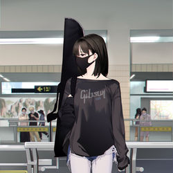 This is a pixiv picture whose title is 今天在地铁又遇到背吉他的少女。.