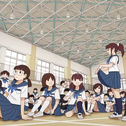 This is a pixiv picture whose title is 始業式～改.