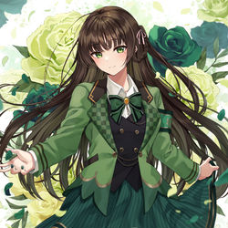This is a pixiv picture whose title is 深緑ブーケ×森のブレザー.
