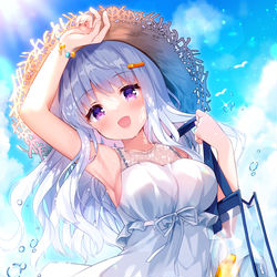This is a pixiv picture whose title is 泳ぎが苦手な先輩と海デート.