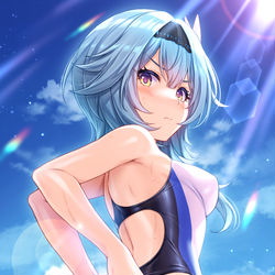 This is a pixiv picture whose title is エウルアさんのピチピチ水着.